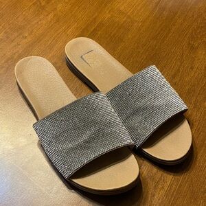 Catherine Malandrino Rhinestone Slide Sandals